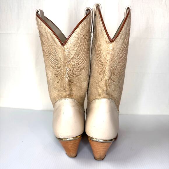 Vintage Dingo Cowboy Boot Size 6.5 Western Cowgirl Neutral Festival Boho Country - Picture 7 of 13